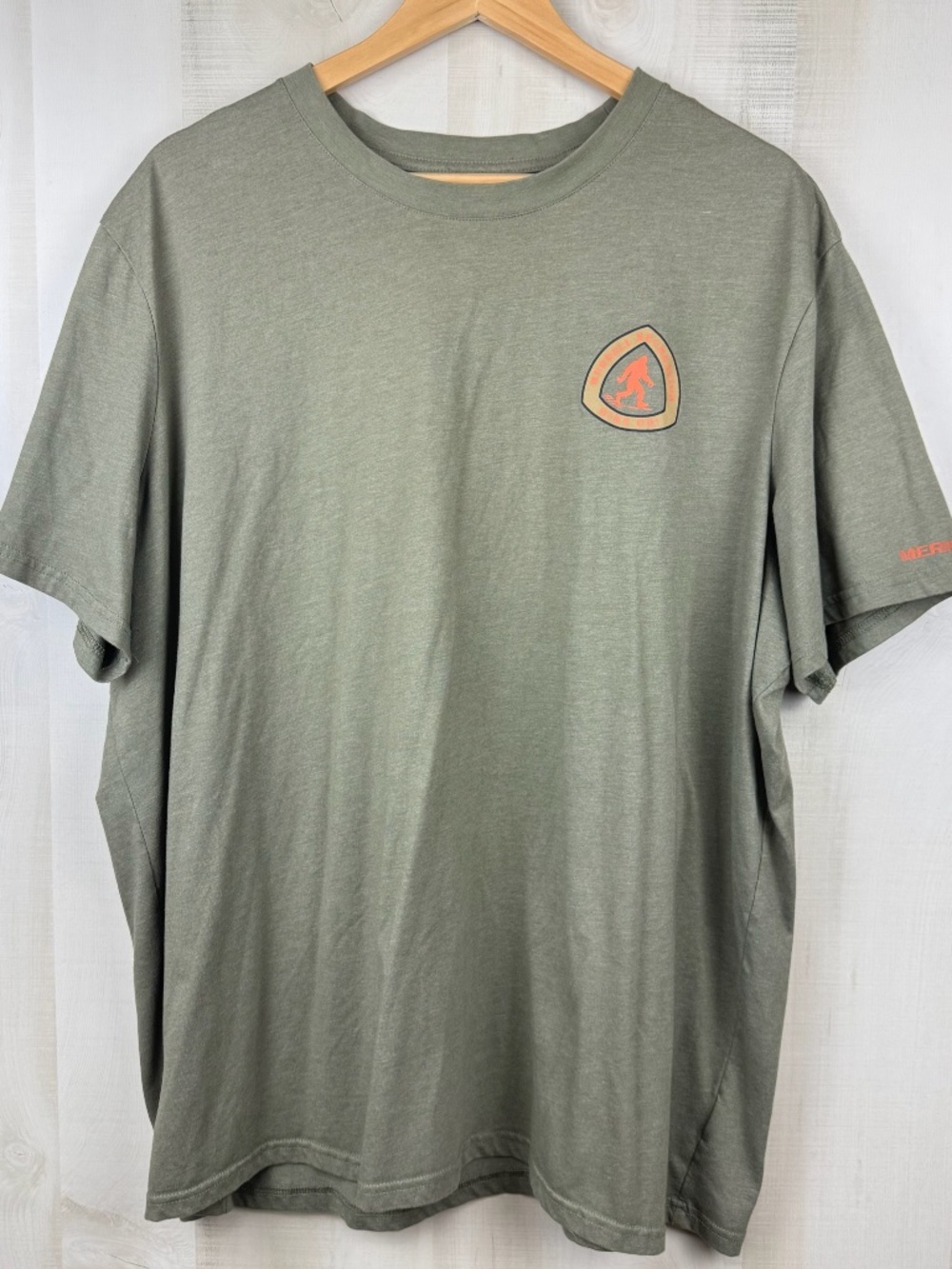 Merrell Men’s Short Sleeve T-Shirt Army Green Bigfoot Trail Kalmath Mtns XXXL